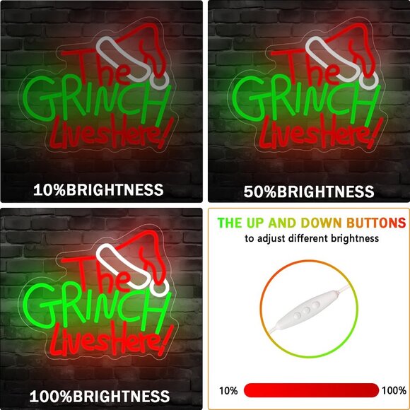 Christmas Live Here Neon Sign Led Candy Dimmable Light Up Sign for Party Kids - Picture 6 of 7